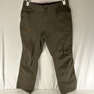 Brunt Torra Work Pants Mens 36x32 Green Stretch Canvas Water Resistant Utility